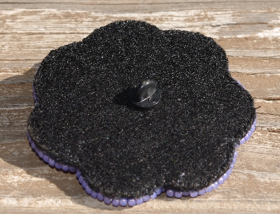 MBA #5616B-181 "Green & Pearl White Glass Bead Brooch"