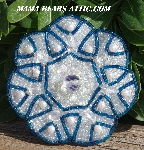 MBA #5616B-232  "Blue & Clear Luster Glass Bead Brooch"