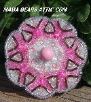MBA #5616B-240  "Pink & Clear Luster Glass Bead Brooch"
