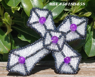 MBA #5618B-658  "Purple Crackle Glass & Clear Luster"