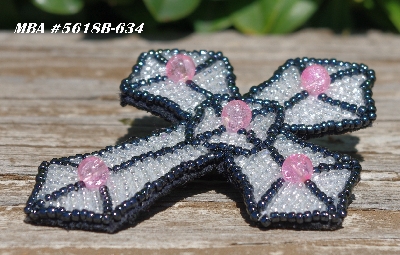 MBA #5618B-634  "Pink Crackle Glass & Clear Luster"