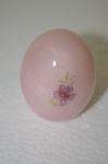 +MBA #11-103   1980's Pink Rose Quartz Egg With Floral Decal