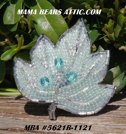 MBA #5621B-1121  "Pale AB Aqua Green & Silver"