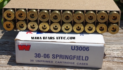 MBA #5625-1579   "1990's Winchester Western (2) Boxes Of 20 Center Fire Cartridge Cases 30-06 Springfield Un-primed #U3006"