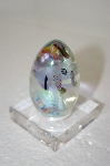 +MBA #11-180  1986 Clear & Multi Glass Hand Made Egg