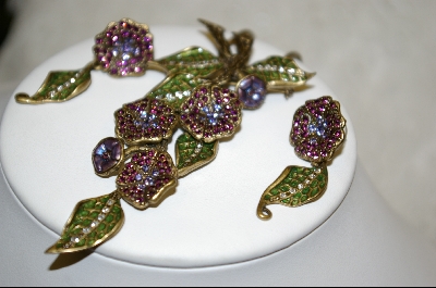 +Sweet Romance Morning Glory Pin/Pendant  and Matching Pierced Earrings