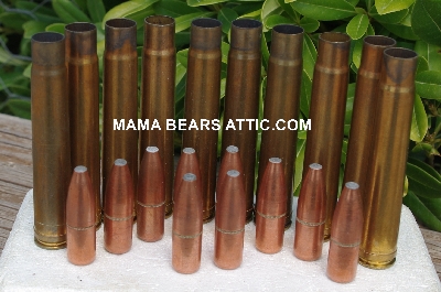 MBA #5626B-1916  "1990's Set Of (10) W-W Super H&H Mag Brass Spent Shell Casings & (10) Copper Jacket Swift Bullet Tips"