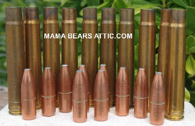 MBA #5626B-1916  "1990's Set Of (10) W-W Super H&H Mag Brass Spent Shell Casings & (10) Copper Jacket Swift Bullet Tips"