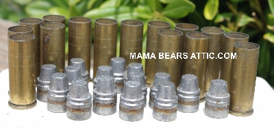 MBA #5626B-1921  "1987 & 1990's  Set Of (15) Brass W-W Super 44 Rem Mag Spent Shell Casings & (15) 44 Cal Bullet Tips"