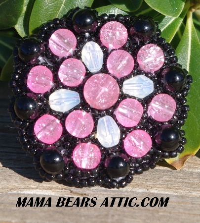 MBA #5628B-2488 "Crackle Glass Pink & Black"