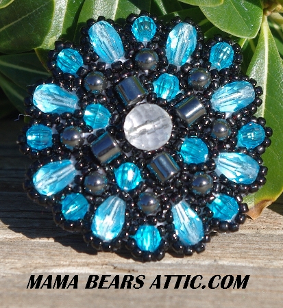 MBA #5628B-2523  "Aqua Blue & Black"
