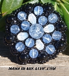 MBA #5628-2530  "Light Crackle Glass Blue & Black"