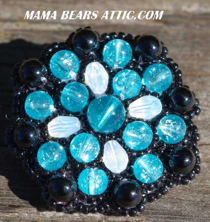 MBA #5630B-2900    "Turquoise Blue & Black"