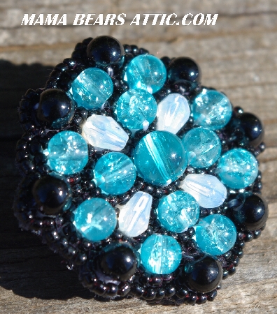 MBA #5630B-2900    "Turquoise Blue & Black"