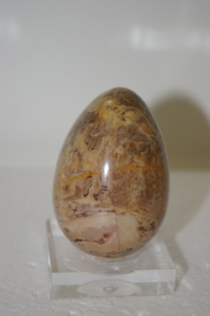 +MBA #11-051   1980's Beautiful Earthtoned Hand Cut & Polished Gemstone Egg