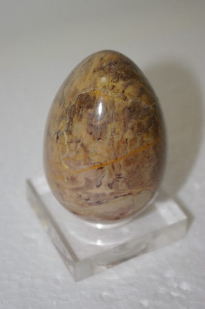 +MBA #11-051   1980's Beautiful Earthtoned Hand Cut & Polished Gemstone Egg