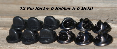 MBA #5631B-3399  "Metallic Iris & Blue Set Of 6 Glass Bead Fringe Pins"
