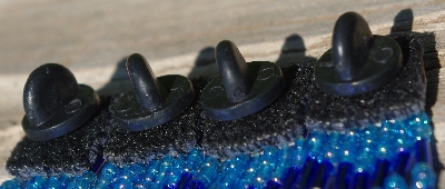 MBA #5631B-3399  "Metallic Iris & Blue Set Of 6 Glass Bead Fringe Pins"