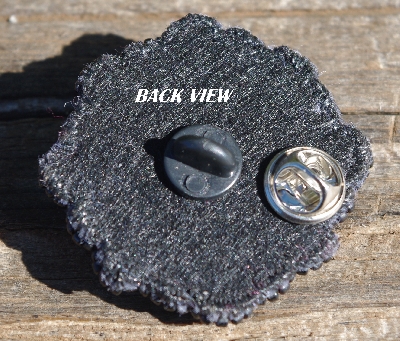 MBA #5632A-3599  "Grey & Clear Set Of 5 Glass Bead Mini Brooch Pins"