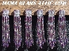MBA #5633A-3643  "Rainbow Lavender & Silver Set Of 6 Glass Bead Fringe Pins"