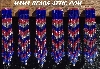 MBA #5633A-3652  "Red, White & Blue Set Of 6 Glass Bead Fringe Pins"