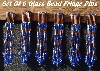 MBA #5633B-3774  "Metallic Blue & Copper Set Of 6 Glass Bead Fringe Pins"