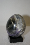 +MBA #11-089  Beautiful Purple, Grey & White Hand Cut & Polished Gemstone Egg