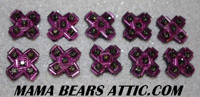 MBA #5656B-5201  "Hot Pink & Transparent Black"  Set Of 10