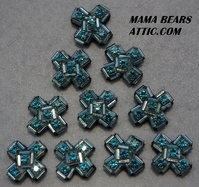 MBA #5656B-5160  "Aqua Blue & Aquamarine" Set Of 10