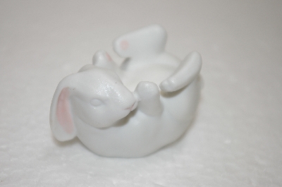 +MBA #11-366A  1984 Set Of 2 Bone China Hand Painted Bunny Egg Holders