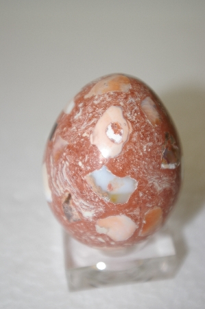 +MBA #11-214  "Hand Cut & Polished Matrix Mexican Fire Opal Egg"