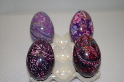 +MBA #12-019  1990's Set Of 4 "ROC" Unique Plastic Eggs