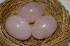 +MBA #12-232  Set Of 3 Beautiful Hand Cut & Polished Rose Quartz Eggs