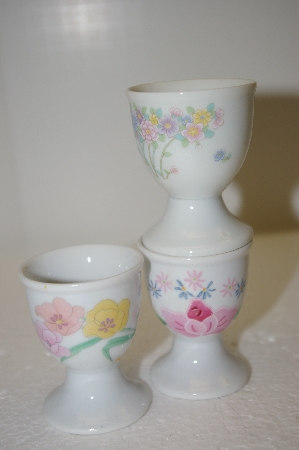 +MBA #12-172  1990's Set Of 3 Porcelain Egg Cups