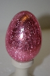 +MBA #12-132  1990's Large Pink Cracked Glass Egg