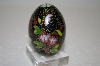+MBA #12-098  1990's Black Floral Cloisaonne Egg