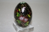 +MBA #12-098  1990's Black Floral Cloisaonne Egg