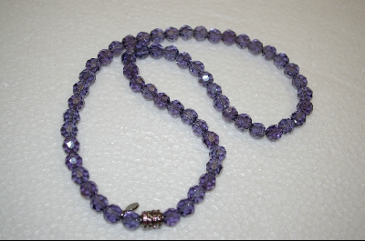 +Nancy Nelson Purple Crystal Necklace W/Jeweled Clasp