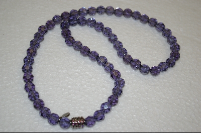 +Nancy Nelson Purple Crystal Necklace W/Jeweled Clasp