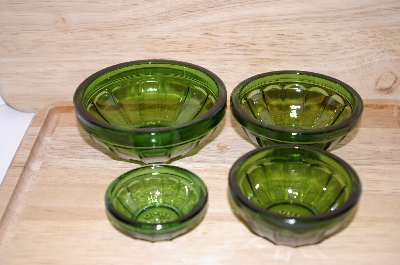 MBA #13-158   "Set Of 4 Bottle Green Spice Bowls"
