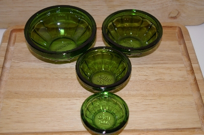 MBA #13-158   "Set Of 4 Bottle Green Spice Bowls"