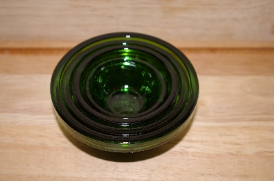MBA #13-158   "Set Of 4 Bottle Green Spice Bowls"