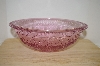 +MBA #13-05C    "Large Pink Floral & Hobnail Embossed Serving Bowl