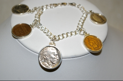 +MBA #11   Italian Made American Coin Sterling Charm Bracelet