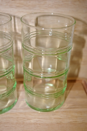 +MBA #13-193   "2003 Martha Stewart Set Of 5  Antique Green Tall Water Glasses