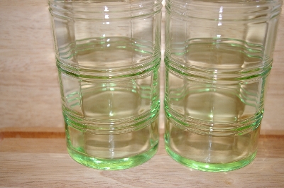 +MBA #13-193   "2003 Martha Stewart Set Of 5  Antique Green Tall Water Glasses