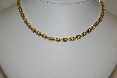 +MBA #TC    30ct  Citrine Sterling Tennis Style Necklace