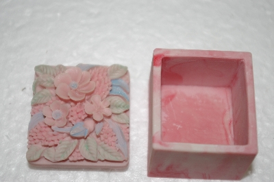 +Soap Stone Hand Carved Floral Mini Box