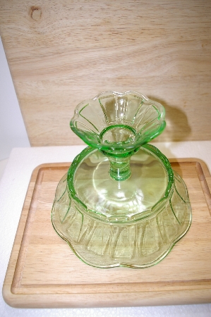 +MBA #14-292A       "2003 Large Antique Green Compote"