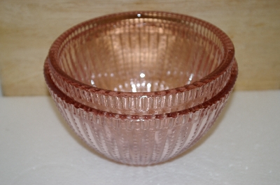 +MBA #14-001   "2005 Set Of 2 Palisades Pink Glass Serving Bowls